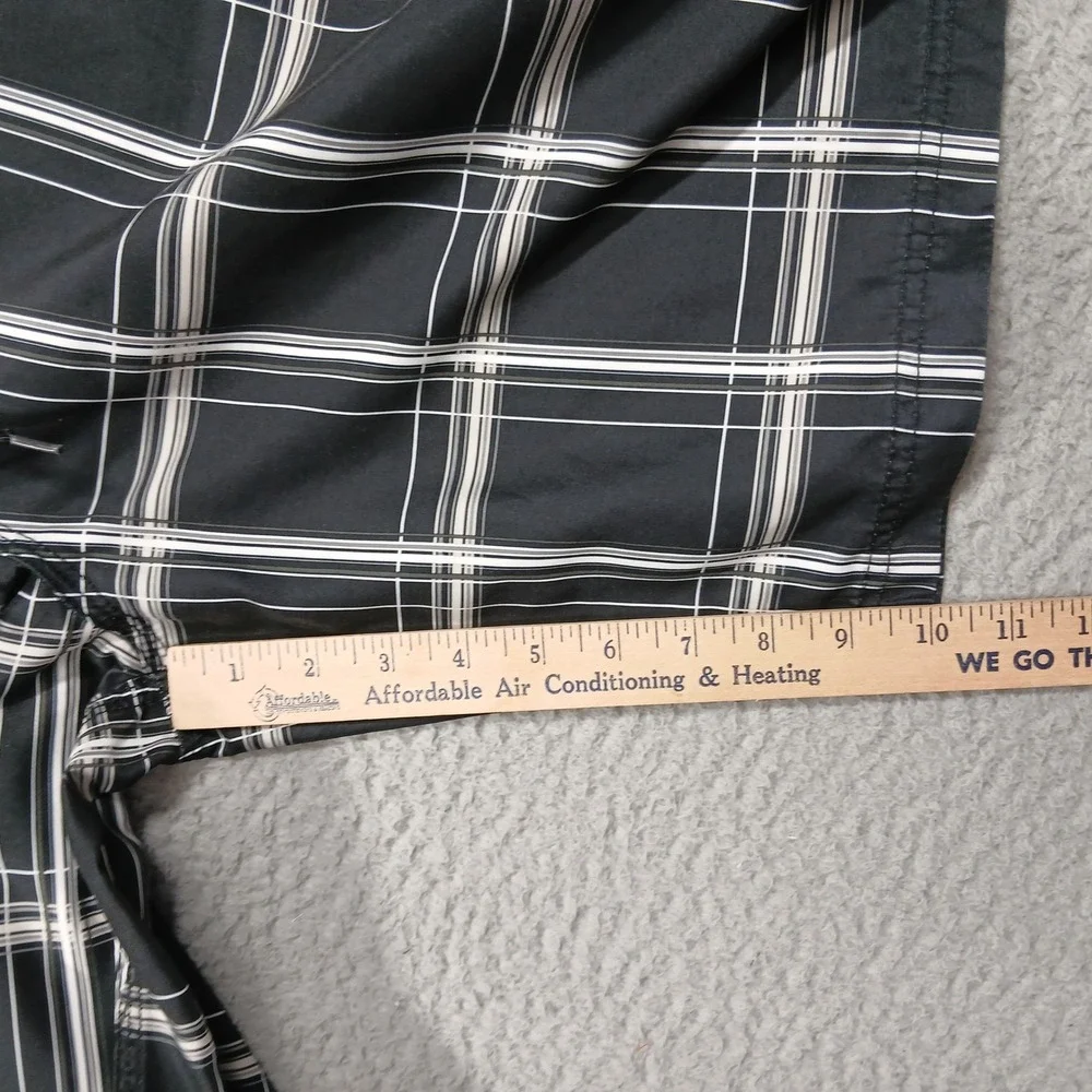 Hurley Boardshorts Mens 36‎ Black White Plaid Surf Swim